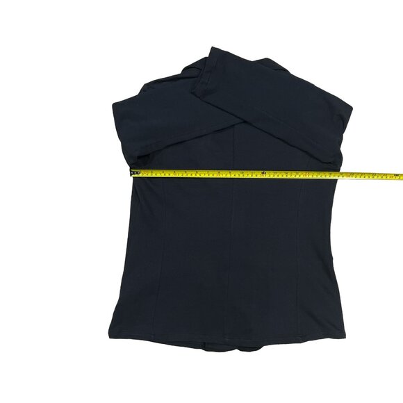 Black One-Button Cotton Stretch Blazer — Made in USA — Pleione Size M - Picture 12 of 12